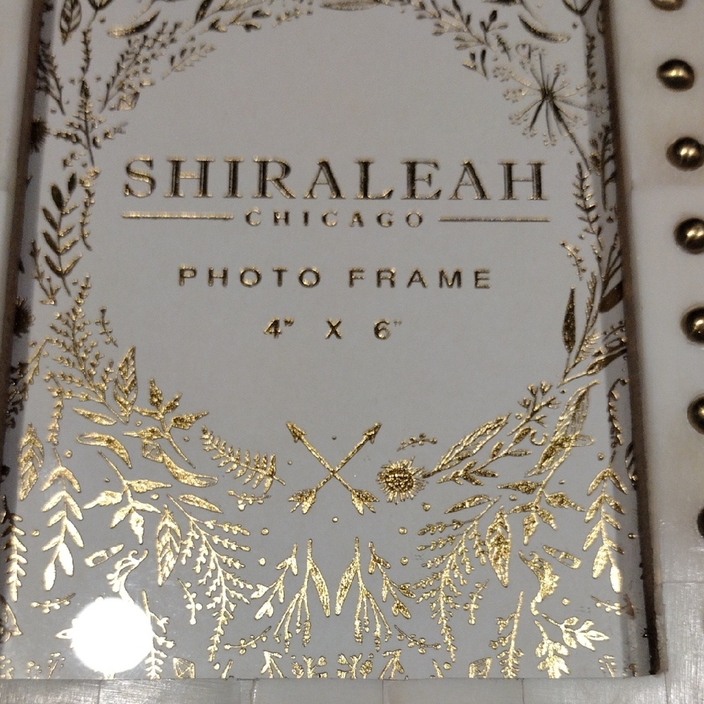 2 For 8 Sale, Shiraleah Ivory and Brass Studded Frame - Picture 2 of 6